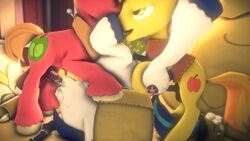 2016 3d anal anal_sex animal_genitalia animal_penis animated ass balls barn big_macintosh_(mlp) braeburn_(mlp) buttplug cum cum_in_ass cum_in_mouth cum_inside cum_on_face cup cutie_mark double_penetration dragon-v0942 equine equine_penis feral friendship_is_magic green_eyes group group_sex hay hay_bale horse horsecock male mammal my_little_pony oral oral_penetration penetration penis pony sex sex_toy shining_armor_(mlp) source_filmmaker spitroast spread_legs spreading threesome tongue tree yaoi