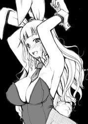 blush futanari intersex long_hair monochrome red-rum solo_futa tomoe_hanagasa