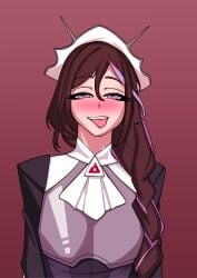 armor brothbowl indie_virtual_youtuber maid maid_headdress penrost tongue tongue_out virtual_youtuber