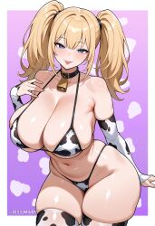 1girls 2025 ai_generated ani_(twitter) ani_(xai) breasts cow_print cow_print_armwear cow_print_thighhighs curvaceous curvy curvy_body curvy_female curvy_figure detailed female female_focus female_only gigantic_breasts grok grok_(x) grok_(xai) hi_res huge_breasts human illumaru large_breasts patreon_username seductive seductive_look seductive_smile solo solo_female stable_diffusion standing swimsuit thick_thighs tongue_out voluptuous voluptuous_female wide_hips