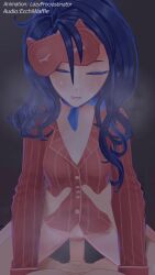 1boy 1girls 3d 9:16 ahoge animated blue_eyes blue_hair blush bottomless bouncing_breasts cowgirl_position crooked_eyewear ecchiwaffle female geministarsign lazyprocrastinator light-skinned_female light-skinned_male long long_hair longer_than_10_seconds looking_at_viewer medium_breasts miside mita_(miside) pajamas pov pov_eye_contact riding riding_penis sex shorter_than_30_seconds sleepy_eyes sleepy_mita_(miside) sound sweat tagme vaginal_penetration vertical_video video