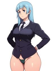 1girls ai_generated cute female female_focus female_only jujutsu_kaisen kasumi_miwa randomran solo solo_female solo_focus suit thong