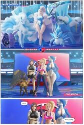 alolan_form alolan_ninetales alolan_sandslash ambiguous_gender avalugg aya_(thekite) big_breasts blonde_hair border breasts brown_hair cleavage clothed clothing cloyster comic daughter dialogue eerie_(thekite) elsa_(thekite) english_text female feral froslass gardevoir generation_1_pokemon generation_3_pokemon generation_4_pokemon generation_6_pokemon generation_7_pokemon group hair hand_on_hip hi_res human humanoid laure_(thekite) lou_(thekite) mammal mature_female mawile mother mother_and_child mother_and_daughter ninetales nintendo noseless panties parent parent_and_child parent_and_daughter pixie_(thekite) pokeball pokemon pokemon_(species) regional_form_(pokemon) sandslash sharp_teeth shiny_gardevoir shiny_pokemon shuppet teeth text thekite underwear walrein white_border wide_hips