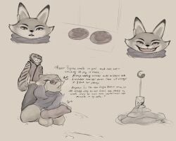 animal_genitalia animal_penis anthro balls blush bodily_fluids canid canine canine_genitalia canine_penis caught_in_the_act caught_masturbating clothing cum dreamworks ejaculation english_text felid female footwear fox fur genital_fluids genitals grave hi_res intersex kung_fu_panda mammal master_tigress masturbation multiple_scenes pantherine penis piercing sanido shoes smile sniffing stripes text tiger zhen_(kung_fu_panda)