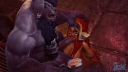 1boy 1boy1girl 1futa 3d 3d_(artwork) angry_face archif arms_behind_back big_penis blowjob dark-skinned_male dark_skin drinking dungeon dwarf dwarf_(warcraft) dwarf_male female forced gagging glasses gnome_(warcraft) gnome_female grabbing_hair indoors kinndy_(tinkersparkk) looking_at_partner male penis sex shortstack spit tied_hands warcraft watermark world_of_warcraft