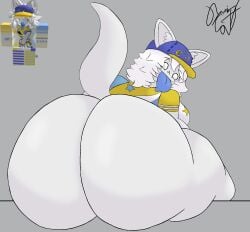 1girls ass ass_focus big_ass big_breasts bottomless burningcat80 cat_ears cat_girl cat_tail catgirl female female_only furry furry_female hat oc oc_character oc_request reference_image request roblox roblox_avatar robloxian self_upload sitting tagme tongue tongue_out
