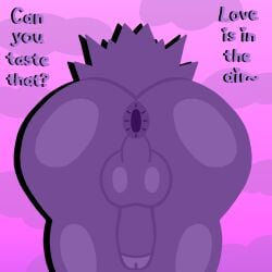 1:1 alternate_color anthro anus aphrodisiac aphrodisiac_gas ass balls big_butt dialogue eeveelution generation_1_pokemon generation_8_pokemon genitals glistening glistening_balls glistening_body glistening_butt glistening_genitalia glistening_thighs gradient_background jolteon joltricity_(leopardsun) leopardsun male male_anthro nintendo nude nude_anthro nude_male penis pokemon pokemon_(species) purple_body raphe_(anatomy) simple_background solo tail thick_thighs toxtricity
