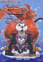 absurd_res anal anal_penetration anthro anus ass balls bandai_namco bent_over big_penis black_body black_sclera blush bodily_fluids corruption cum cum_in_ass cum_inside digimon digimon_(species) digimon_ghost_game duo english_text erection genital_fluids genitals guilmon gulusgammamon hi_res male male/male male_penetrated male_penetrating male_penetrating_male mrt0ony penetration penile penile_penetration penis red_body sex tail text