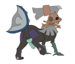 1boy anus armor ass battle_fennec_(artist) chimera erection feet furry helmet hybrid knot male nintendo nude paws penis pokemon pokemon_sm quadruped solo solo_male tail testicles type:_null video_games white_background