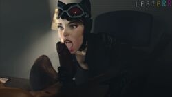 1girls 3d animated batman:_arkham_knight batman_(series) brown_hair catwoman catwoman_(arkham) catwoman_(arkham_knight) choker clothed_female_nude_male completely_naked completely_naked_male completely_nude completely_nude_male dark-skinned_male dark_skin dc dc_comics erection eye_contact eyelashes eyeshadow fellatio female goggles goggles_on_head green_eyes helmet huge_cock interracial latex leeterr licking licking_penis male naughty_face oral pale_skin penis pov red_lipstick rocksteady_studios seductive_eyes selina_kyle short_hair slim sound source_filmmaker straight throat tongue tongue_out video