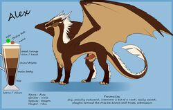 2016 alex animal_genitalia balls dragon feral fur furred_dragon male model_sheet paws penis sheath wings yuras12