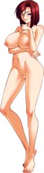 bishop_(company) blue_eyes breasts censored female full_body kagami_hirotaka large_breasts makino_takako nude red_hair short_hair solo ura_kyoushi ura_kyoushi_haitoku_no_inetsu_jugyou