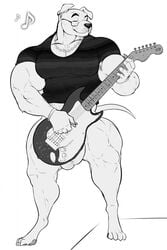 animal_crossing balls biceps bottomless canine clothed clothing eyewear glasses guitar huge_muscles jewelry k.k._slider kosmonius male male_only mammal muscular musical_instrument necklace nintendo pecs solo video_games