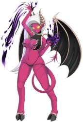 azurel_(character) breasts demon_girl demon_horns demon_tail demon_wings devil female full-length_portrait full_length grynsoft hooves horns magic monster_girl portrait solo soulgryn standing tail wings wings_of_vi