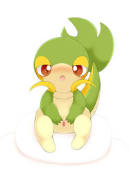 censored cute female nintendo pokemon pokemon_(species) pussy schnecken snivy solo spread_pussy spreading video_games