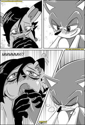 anthro ass blush breasts comic feline female hedgehog lynx male mammal mobius_unleashed nicole_the_lynx nipples nude oral palcomix penis sex sonic_(series) sonic_the_hedgehog steel_tigerwolf straight