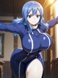 ai_generated alternate_ass_size alternate_body_type alternate_breast_size beautiful beauty blue_eyes blue_hair breasts clothed clothing fairy_tail fairy_tail_100_years_quest female female_focus female_only gigantic_ass gigantic_breasts huge_ass huge_breasts hyper hyper_breasts hyper_butt implants juvia_lockser large_ass large_breasts long_hair mommy nagiotoai open_eyes solo solo_female solo_focus stretched_clothing tight_clothing voluptuous voluptuous_body voluptuous_female