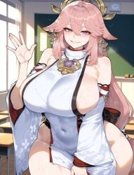 yae miko from genshin impact by boobaai