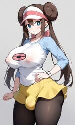 bulge bulge_through_clothing futanari penis_under_clothes pokemon rosa_(pokemon) skirt thighhighs