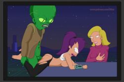 1boy 2girls abs alien animated ass balls breasts cаrtoon female from_behind_position futurama hot_pants hotpants linda_van_schoonhoven lying male morbo_(futurama) penetration sex sfan straight sеxy turanga_leela wheelbarrow_(position)