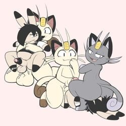 4boys aintsmart alolan_form alolan_meowth ambiguous_gender anal anal_sex ass back belly big_penis black_eyes black_fur black_hair bottomless chubby clothed clothing coin cum cum_in_ass cum_inside dumbun facesitting fangs feet feline fellatio foreskin from_behind furry gay group group_sex hug inflation interspecies kneeling lagomorph large_testicles looking_back male male_only mammal masturbation meowth nintendo nude open_mouth oral original original_character paws penis pink_background pokémon_(species) pokemon pokemon_sm rabbit sex short_hair smile tail testicles threesome video_games whiskers white_fur