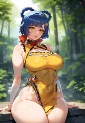 curvy curvy_figure genshin_impact hoyoverse thick thick_thighs xiangling_(genshin_impact)