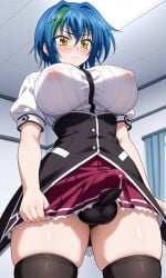 ai_generated bulge bulge_through_clothing futanari high_school_dxd penis_under_clothes skirt xenovia_quarta