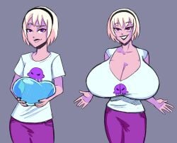 before_and_after breast_expansion breast_implants cleavage clothed expansion homestuck hyper hyper_breasts mindwipe planetofjunk rose_lalonde visible_implants