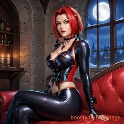 1girl ai_generated bloodrayne breasts latex