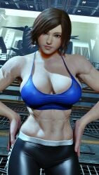 1girls alluring athletic_female big_breasts brown_eyes brown_hair cleavage envy15re2lm fit_female gym_pants kazama_asuka mode namco pin_up solo sports_bra tekken tekken_7 tekken_8 tekken_tag_tournament_2