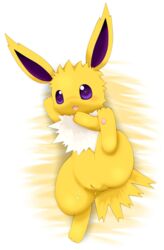 chibi cum cum_in_pussy cum_inside cute eeveelution female jolteon lying nintendo on_back open_mouth pokemon pussy raised_leg schnecken smile solo video_games