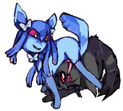 2025 abtfeelingfake blue_body blue_fur brown_body brown_fur canid duo eeveelution espeon fan_character felid female feral feral_on_feral fur generation_2_pokemon generation_4_pokemon glaceon hope_(bloowolfy) low_res male male/female mammal nintendo pokemon pokemon_(species) simple_background trans trans_man trans_woman white_background yuyu_(ayceedee)