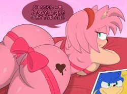 amy_rose ass ass ass_cheeks big_ass big_butt chocolate english_text green_eyes laying_on_bed laying_on_stomach looking_at_viewer looking_back pink_background pink_fur pink_hair plump_ass ribbon sega snakebd sonic_(series) sonic_the_hedgehog_(series) thick_ass thick_thighs valentine's_day voluptuous wide_hips