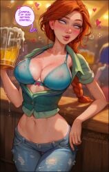 1girls aroma_sensei drunk leah_(stardew_valley) solo stardew_valley tagme tavern