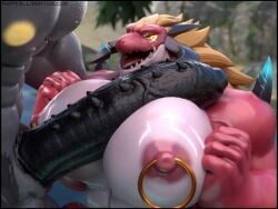 2boys animated animation anthro bara bara_tiddies bara_tits big_breasts big_chest big_dick big_pecs big_penis blonde_hair furry gay_paizuri huge_breasts huge_chest huge_cock huge_cock huge_pecs male male/male male_only male_paizuri muscular_male nipple_rings paizuri pecfuck pecjob penis_veins reptilligator scalie tagme throbbing_dick throbbing_penis titjob titjob veiny_dick veiny_penis video