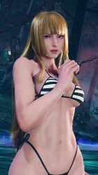 alluring athletic_female bikini blonde_hair blue_eyes emilie_de_rochefort female female_abs fit_female mod namco tekken tekken_7 tekken_8 tekken_tag_tournament_2