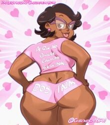 1girls 1milf 2025 ass booty_shorts breasts brown_hair butt camila_noceda chickpea color colored curvy curvy_body curvy_female dark-skinned_female digital_drawing_(artwork) disney disney_channel earrings female female_only glasses gradient_background hair hands_on_hips hotpants latina looking_at_viewer looking_back looking_back_at_viewer mature milf pink_background presenting_hindquarters rear_view sfw shirt short_hair short_shorts shorts simple_background spanish_text t-shirt tagme text the_owl_house tongue tongue_out twitter_link valentine's_day wide_hips