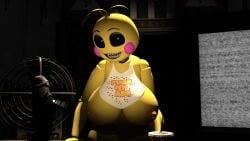 1girls 3d 3d_(artwork) 3d_background 3d_model chica_(fnaf) fnaf furry hentai naked_female toy_chica_(fnaf) wydome