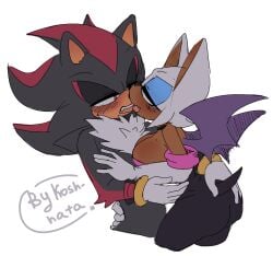 2d anthro rouge_the_bat shadouge shadow_the_hedgehog simple_background sonic_(series) valentine's_day white_background