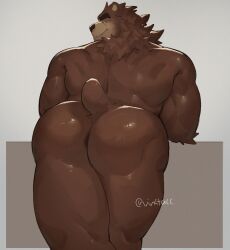 ass_focus ass_grab bear furry furry_male male male_only muscles muscular muscular_male smiling smiling_at_viewer thick_thighs tight_clothing tight_fit