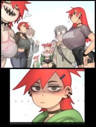 ... 2024 2koma 3boys 5girls angry annoyed anon big_ass big_breasts blush breasts_bigger_than_head choker cleavage clone clones clothing collar digital_media_(artwork) duplicated_character ear_piercing earrings faceless_male female female_focus foster's_home_for_imaginary_friends frankie_foster gigantic_breasts glasses grey_eyes horny horny_female imaginary_frankie imaginary_friend kelvin_hiu large_breasts light_skin light_skinned_female male multiple_boys multiple_girls navel obsessed open_mouth red_eyes red_hair red_head sharp_teeth spiked_collar tagme tagmr thick_thighs thighs white_background wide_hips