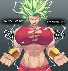 alien alien_girl alien_humanoid big_breasts big_breasts breasts breasts clothed clothed_female dragon_ball dragon_ball_super emmarrgus female kefla kefla_(dragon_ball) light-skinned_female light_skin saiyam saiyan_girl