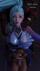 3d big_breasts bimbo_lips blacked blender blue_eyes blue_hair boots chastity_cage couple_portrait cuckold dark-skinned_male dominant_male earrings gino_cano_(artist) humiliation interracial k/da_all_out_seraphine k/da_all_out_series k/da_series key league_of_legends light-skinned_female light-skinned_male lying_on_floor netorare ntr qos queen_of_spades riot_games selfie seraphine_(league_of_legends) skirt spade_tattoo tagme tattoo thick_lips valentines_day very_long_hair