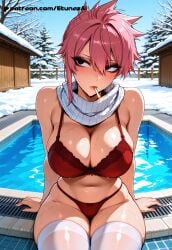 ai_generated black_eyes etunazai fairy large_breasts natsu_dragneel pink_hair pool rule63 tail