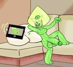 cartoon_network completely_nude_female completely_nude_futanari dickgirl dwonksa futa_only futanari gem_(species) peridot_(steven_universe) steven_universe tablet