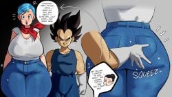 1boy bulma_briefs dragon_ball dragon_ball_z female isxues male tagme twitter_link vegeta