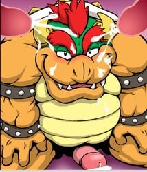 2008 3boys anthro belly blush bowser bukkake cum cum_on_face cumshot dragon ejaculation erection gangbang group group_sex hair horn koopa looking_at_viewer majinorc male male_only mario_(series) messy multiple_boys nintendo nude obese open_mouth orgasm overweight paws penis red_hair reptile scalie sex shell simple_background smile solo_focus spikes teeth tongue video_games yaoi