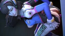 1kmspaint 3d animated ass ass_grab bodysuit breasts d.va dildo exposed_breasts female jiggle masturbation nipples no_sound open_clothes overwatch source_filmmaker video