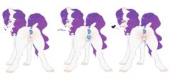 2016 alpha_channel anal anal_sex anus ass blush closed_eyes double_penetration equine eyeshadow female feral friendship_is_magic hair half-closed_eyes heart hi_res hooves horn looking_at_viewer looking_back makeup mammal my_little_pony novensiles penetration purple_hair pussy rarity_(mlp) rear_view sex_toy simple_background transparent_background unicorn vaginal_penetration vaginal_penetration