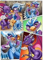 2016 ^_^ armor ass avian bbmbbf bird breasts bukkake cliff closed_eyes clothing cloud colored_cum comic cum cum_in_a_cup cynder dragon drinking female fur34 half-closed_eyes helmet kunai leotard palcomix rainbow_cum sky skylanders skylanders:_superchargers smile spyro_the_dragon stormblade text tired unusual_cum video_games weapon wingsuit zipper